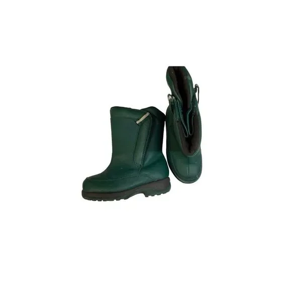 Lands’ End boys unisex green Valore closure snow boots size 10 ￼