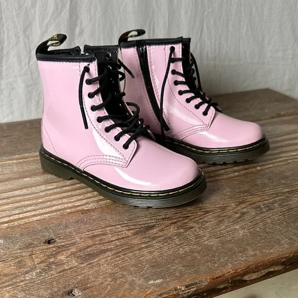 Dr. Martens Pink Kids Lace-Up Boots