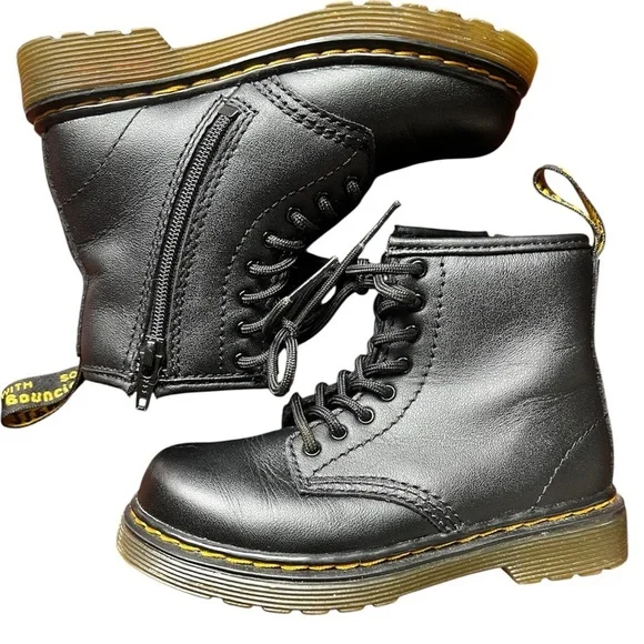 Dr. Martens Black Leather Lace-Up Boots Unisex EUC