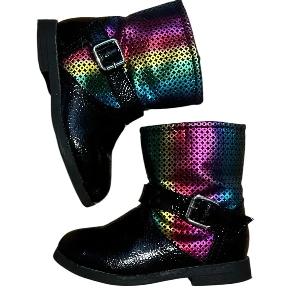 Okie Dokie Colorful Sequin Boots EUC 7