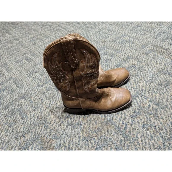 Silver Canyon Little Kid Tan Western Cowboy Boots Square Toe Size 3 018-1237-001