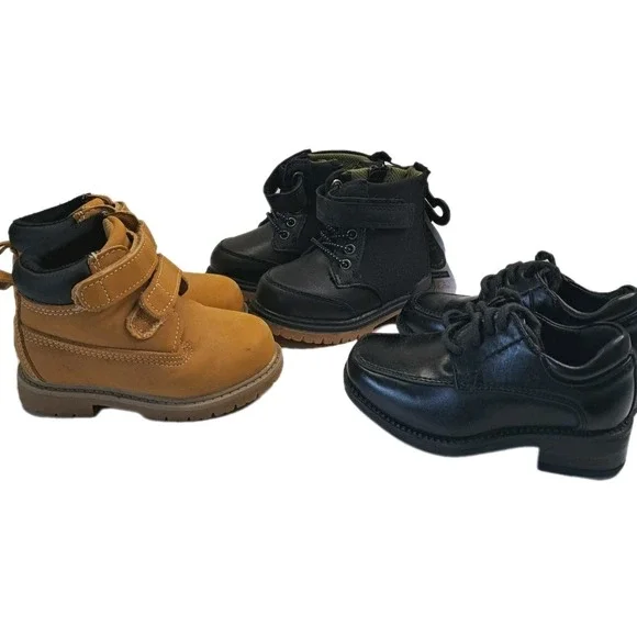Toddler Boys 3 Pair Boots / Shoes Size 4 and 5  Wonder‎ Nation & Robert David