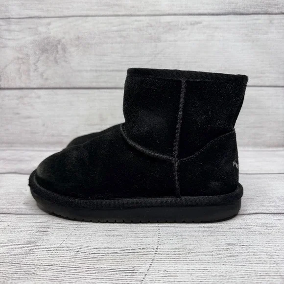 Koolaburra by UGG Toddler Kids Black Suede Leather Winter Ankle‎ Boots Size 12