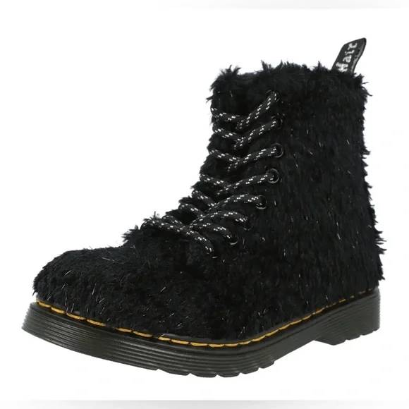 Dr. Martens 1460 Pascal Boots Kids‎ Size 12 Black Shearling Fur
