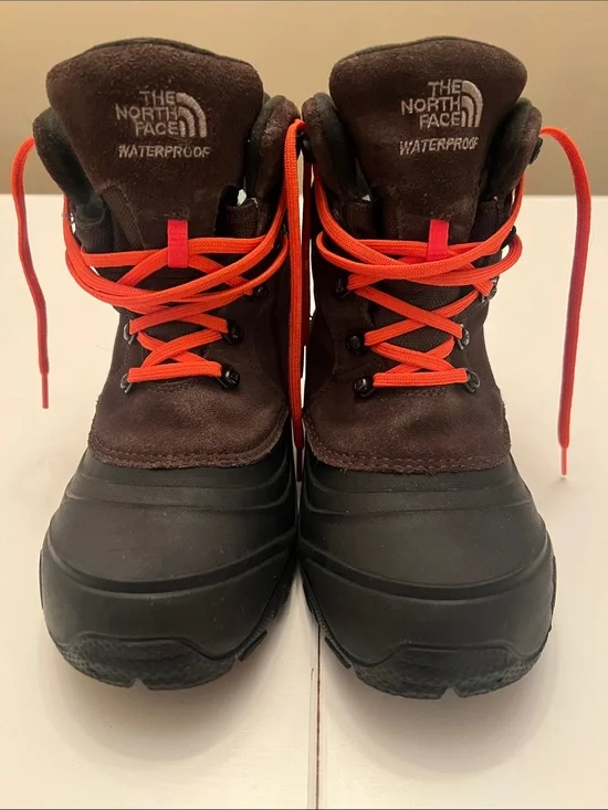 The North Face Brown & Orange Waterproof Winter Boots