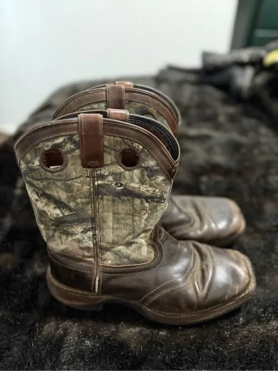 Durango Lil' Saddle Camo Square Toe Kids Cowboy Boots Size 6 M western
