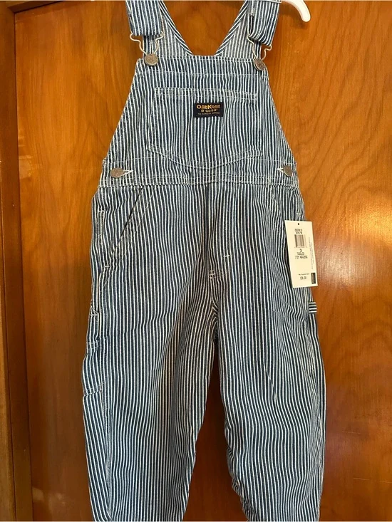 VTG OshKosh B’Gosh Hickory Stripe Railroad Overalls 3T