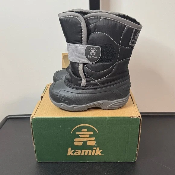Kamik Snowbugs Baby Toddler Snow Boots Black Size 6 New NIB