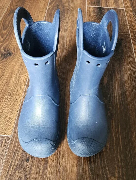 Crocs Waterproof Slip-On Rubber Rain Boots in Blue