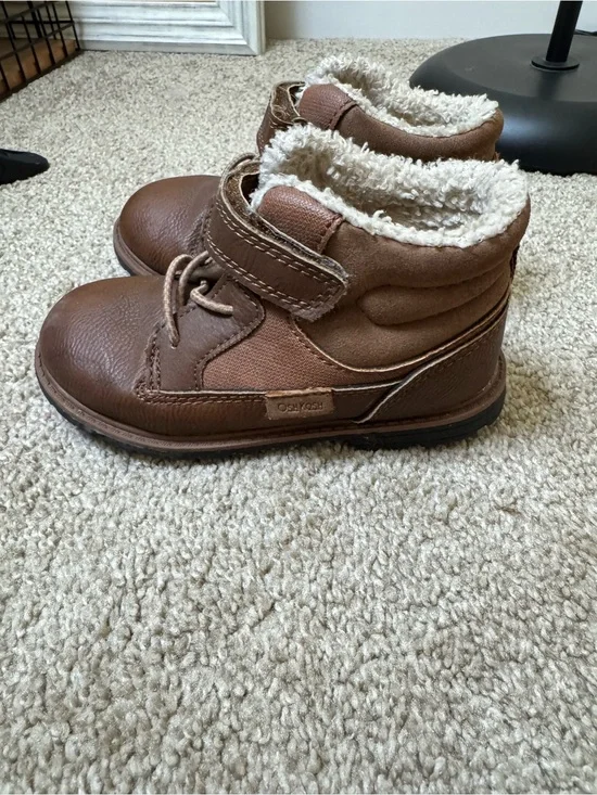 OshKosh B'gosh Brown Faux-Sherpa Lined Kids Boots