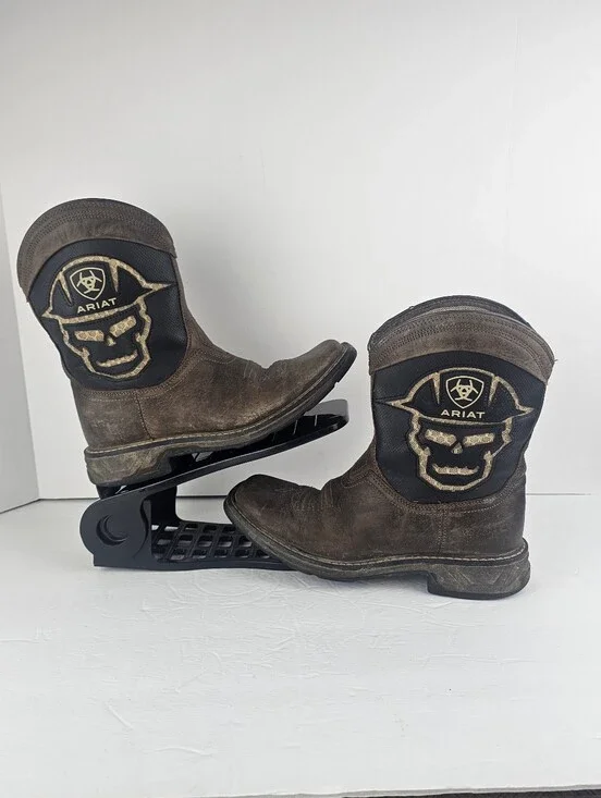 Ariat Boy's Workhog XT VenTEK™ Square Toe Boots Skull Size 5.5 Farm Barn Work