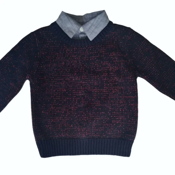 OshKosh Kids Navy Fleck Sweater with Collar Sz 3T