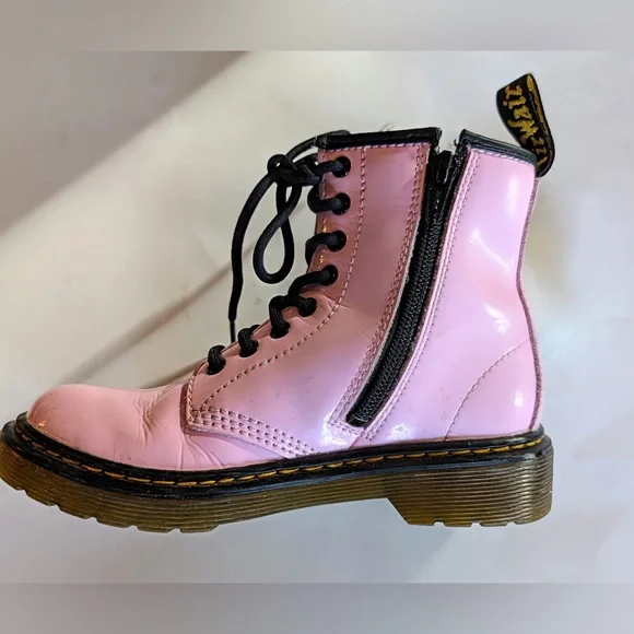DR Martens Air Wait Patent Leather Combat Boots Youth Size 13