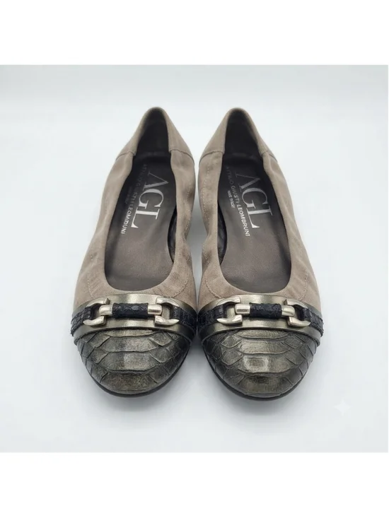 AGL Attilio Giusti Leombruni Monika Suede Cap Toe Ballet Flats Size 36 US 6