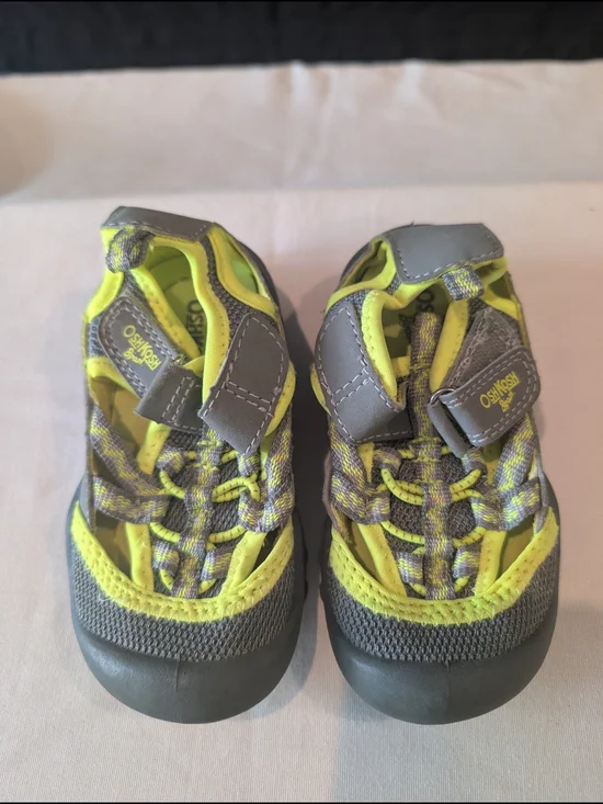 OshKosh B'gosh Gray and Neon Yellow Kids Sport Sandals