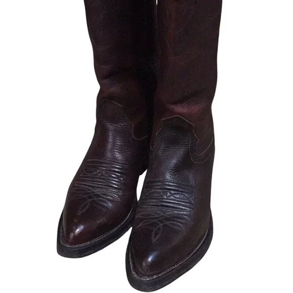 Nocona Boots Brown Leather Western Cowboy Boots‎ USA Made Size 4