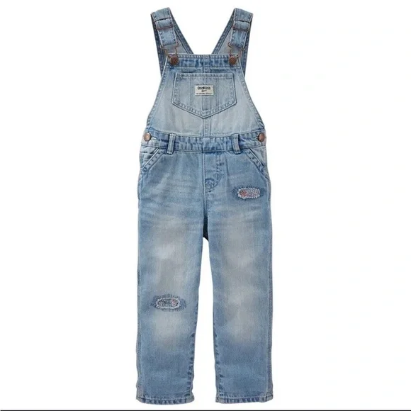 OshKosh B'Gosh Baby Girls' Rip & Repair Denim Overall   3T‎