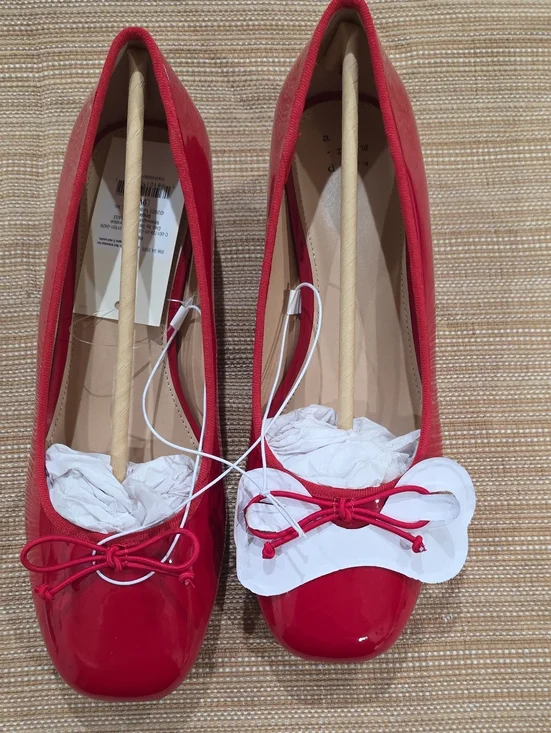 a new day Red Patent Ballet Flats with Bow