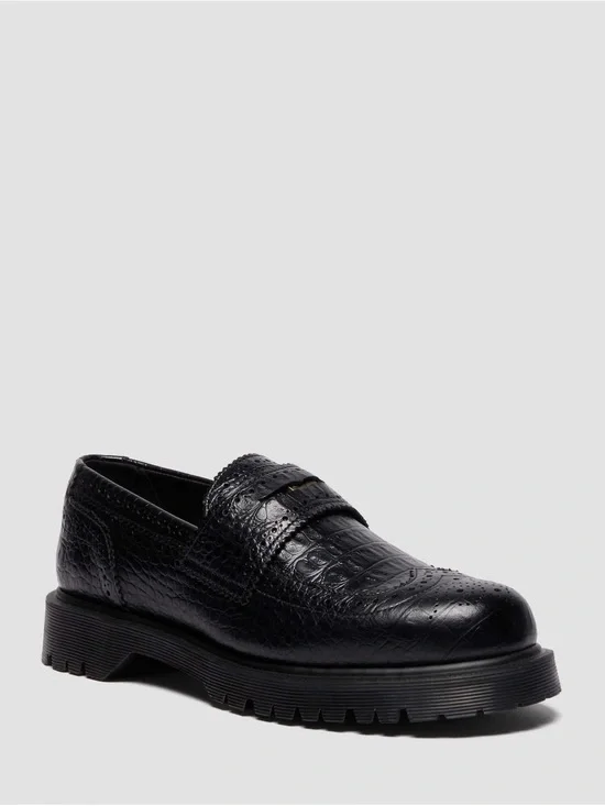 Dr. Martens PENTON BROGUE EMBOSS LEATHER LOAFERS