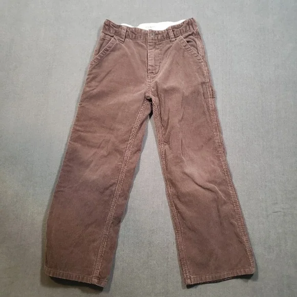 OshKosh B'gosh Corduroy Carpenter Pants Boys 7 Brown Adjustable Waist‎ Utility
