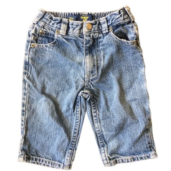 Oshkosh B’Gosh Denim Blue Jeans Elastic Waist Sz 6-9 Mo Baby