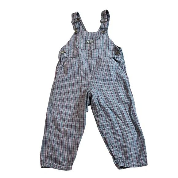 Vintage‎ OshKosh B’gosh Vestbak Plaid Overalls – 18–24M (Est.)