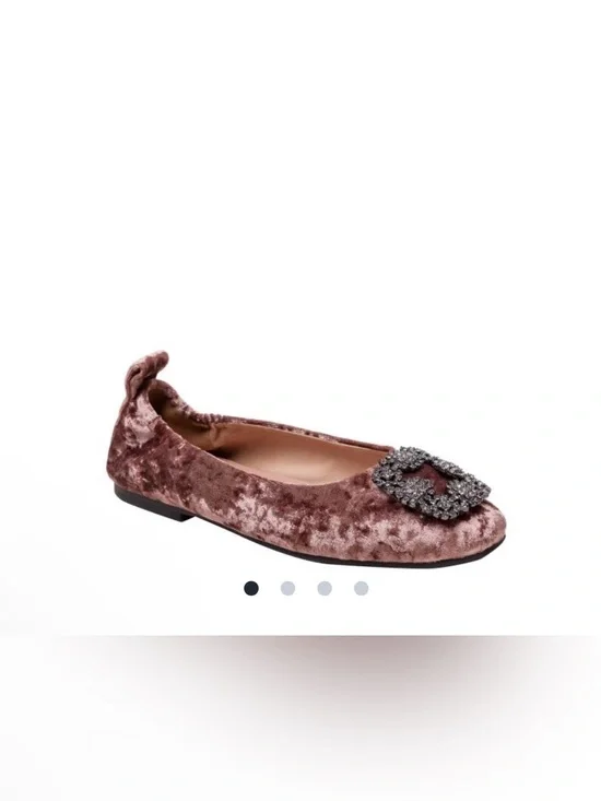 Linea Paolo Minax mulberry Velvet Embellished Ballet Flat - size 9.5