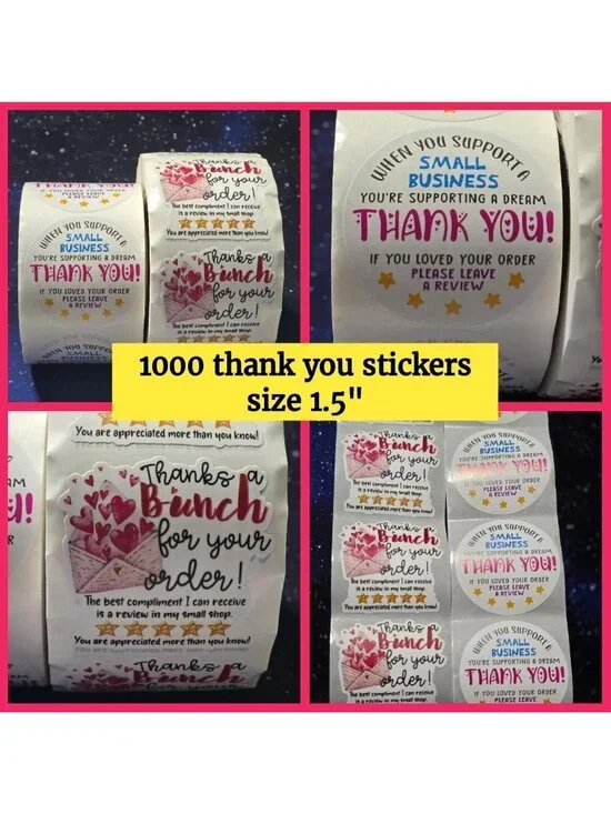 1000 Thank You Stickers