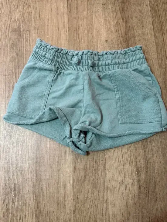 OshKosh Bgosh Girls Mint Shorts 100% Cotton Elastic Waist Sz 7