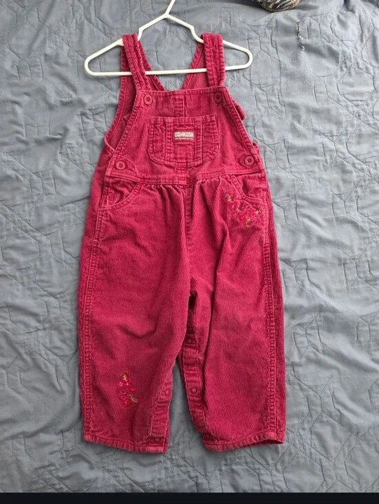 OshKosh B'gosh Girls Pink Corduroy Overalls