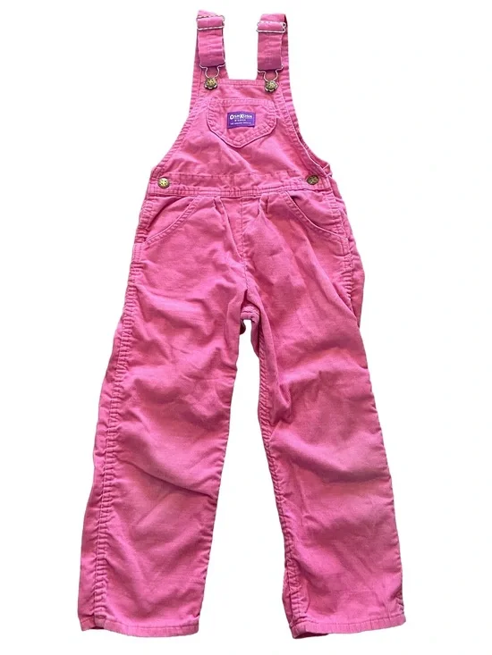 Vintage 80’s OshKosh B’Gosh Girls’ Pink Corduroy Overalls