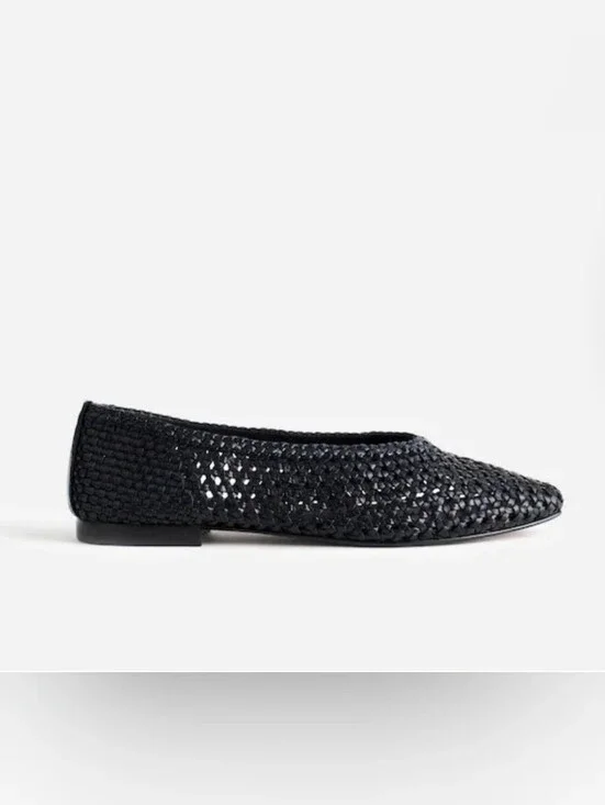 The Mylie Ballet Flat in Handwoven Leather