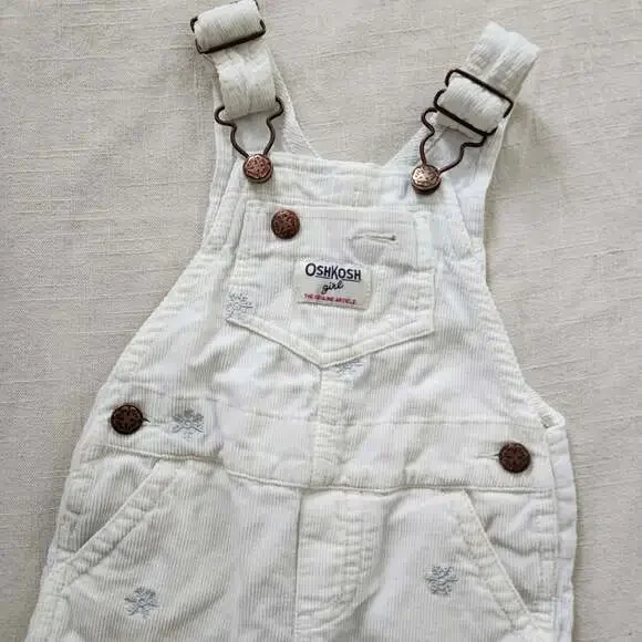 Oshkosh white winter snowflake overalls 12 months