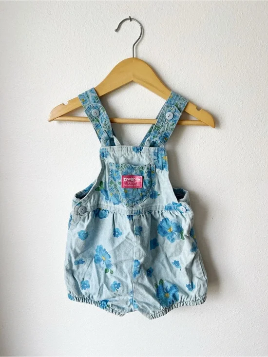 OSHKOSH | Vintage Floral Overalls w/ Bow Back Detail | 3T
