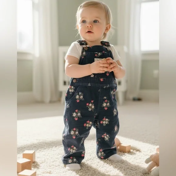 Oshkosh b’gosh cotton Floral Overalls size 18m