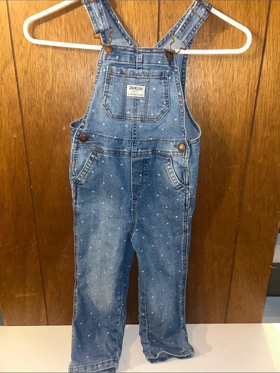 3/$25 OshKosh | Polka Dot Denim Overalls