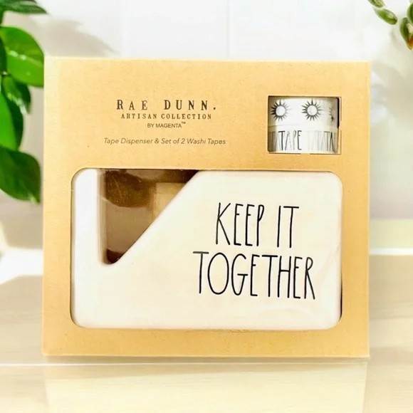 Rae Dunn Tape Dispenser Set NWT Office Desk Organizer