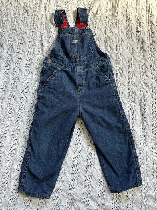 OshKosh B'gosh Denim Overalls with Red Lining