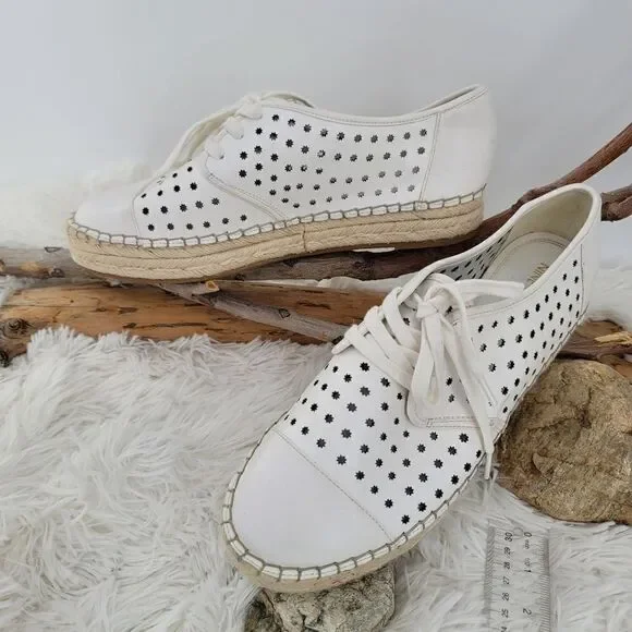 Nine west gigantic white espadrille sneakers