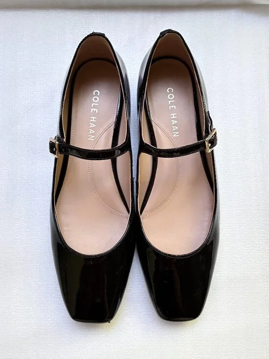 Cole Haan Grand.360 Black Patent Leather Mary Jane Ballet Flats 5.5B