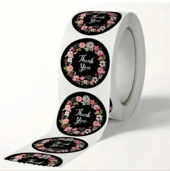 500 Pieces Roll Thank You Sealing Sticker