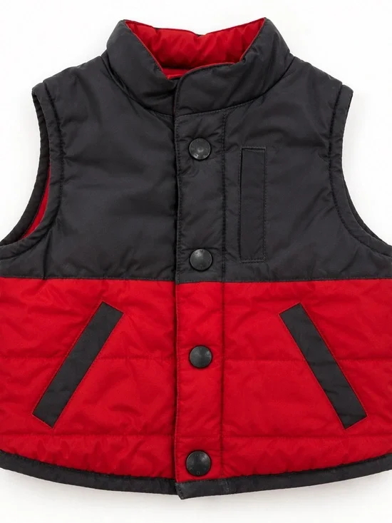 OshKosh B'gosh Red and Black Quilted Puffer Vest