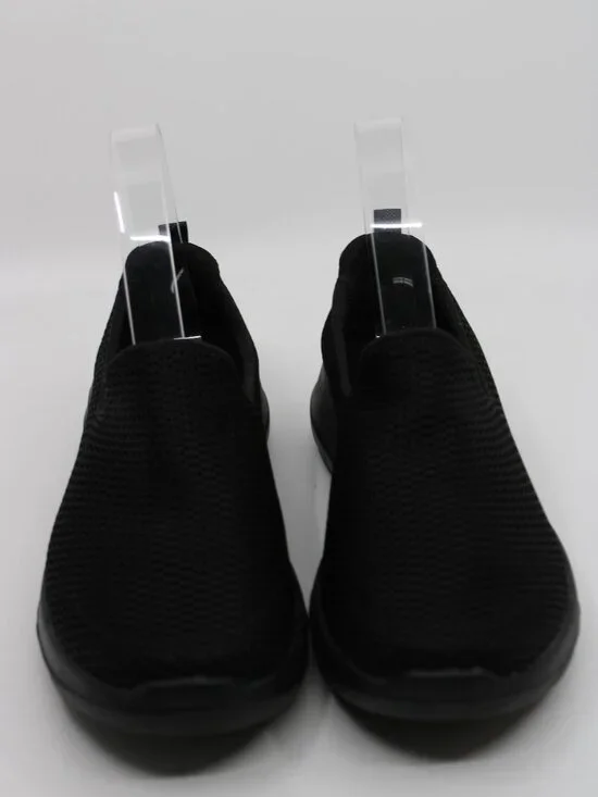 Skechers Goga Walk Women Black Shoes SZ 6M Slip on Mesh Casual Walking