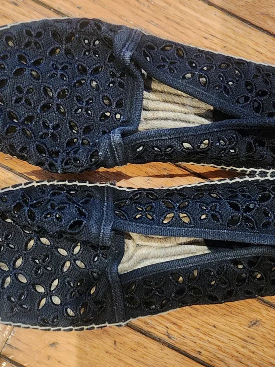 Michael Kors Black Laser-Cut Espadrille Slip-Ons