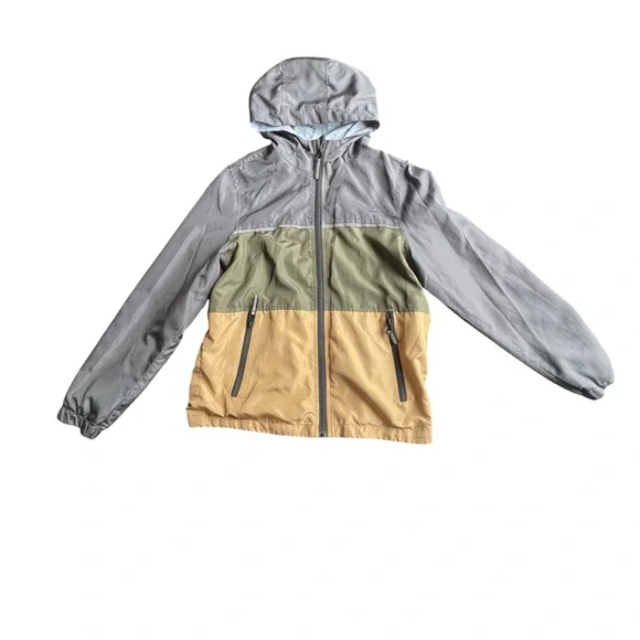 Kids Small Jacket Distortion Grew Lightly Lines Zip up Windbreaker Hoodie Cabin