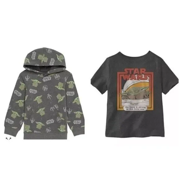 Bundle Fleece 2 Piece Set with STAR WARS One Sleeve HYBRID Toddler  Boys…