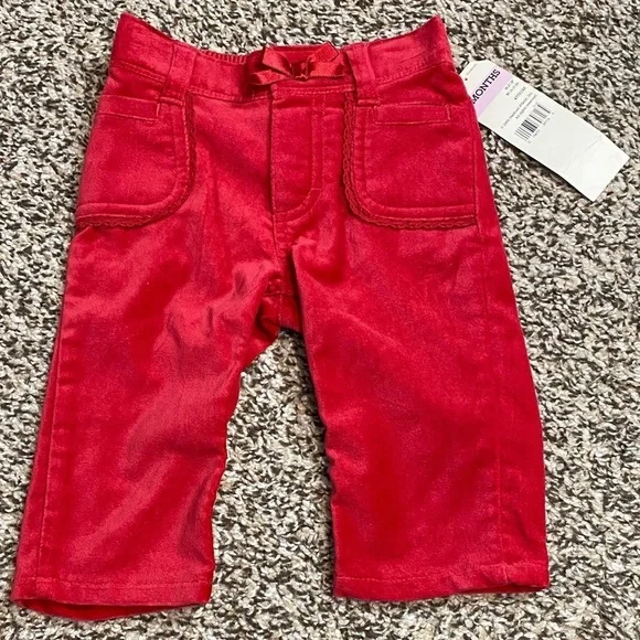 🆕 2006 OshKosh B'gosh Vivid Red Velvet Pants