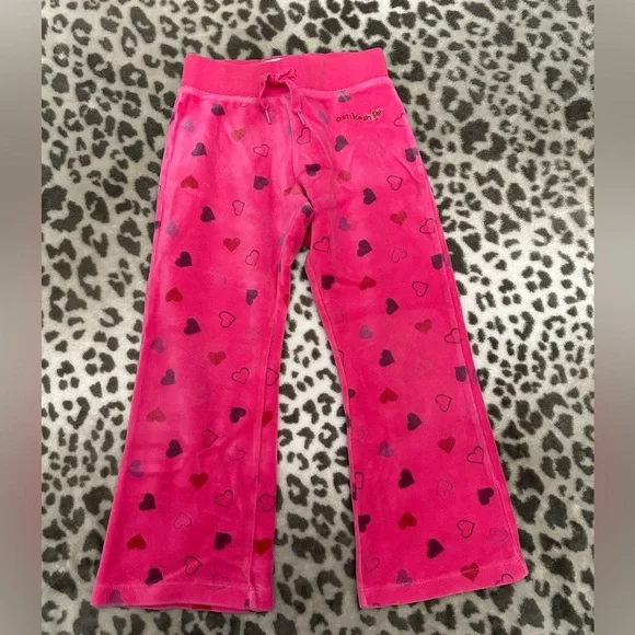 OshKosh B’gosh  Heart Graphic Velour Pants in Pink Size 4T Toddler