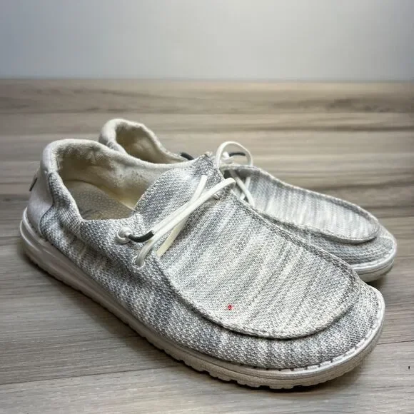 Hey Dude Shoes Wendy Sox Women’s Size‎ 8 Glacier Grey Slip On Loafer Fabric