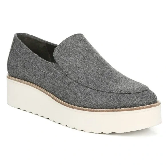 VINCE Zeta Grey Flannel Platform Oxford Loafers